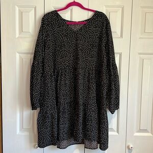Polka dot long sleeve casual dress